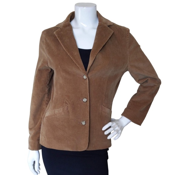 L.L. Bean Women’s Tan Corduroy Blazer Jacket - Picture 4 of 16